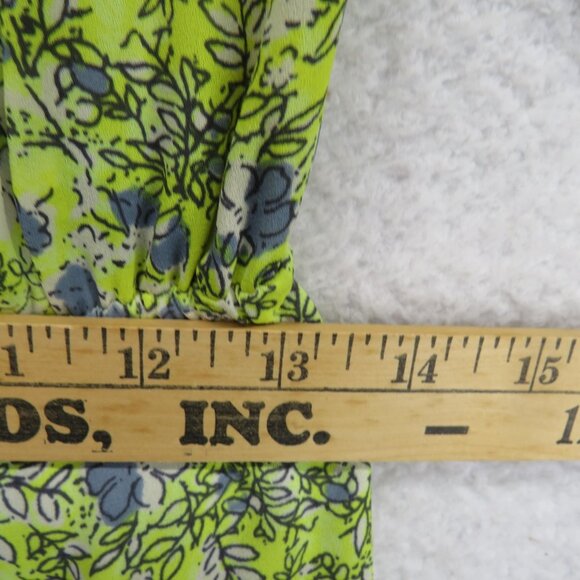 Maeve Dress Womens Small Green Floral Anthropologie Pintuck Drawstring Lined - Picture 10 of 11